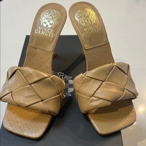 Vince Camuto Camel Woven Mules
